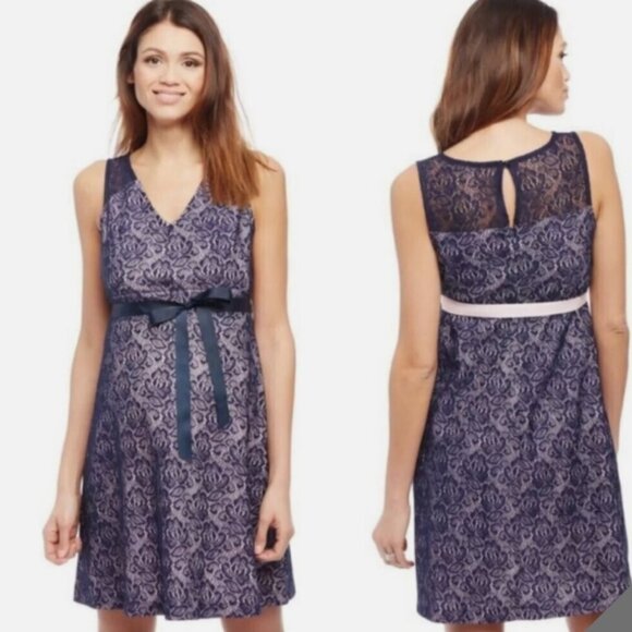 Motherhood Maternity Gender Reveal Lace Overlay Sleeveless Dress NWT - Picture 1 of 16